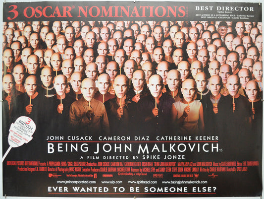 Being John Malkovich (Oscars Version) - Original Quad Poster - Film Poster - Movie Poster