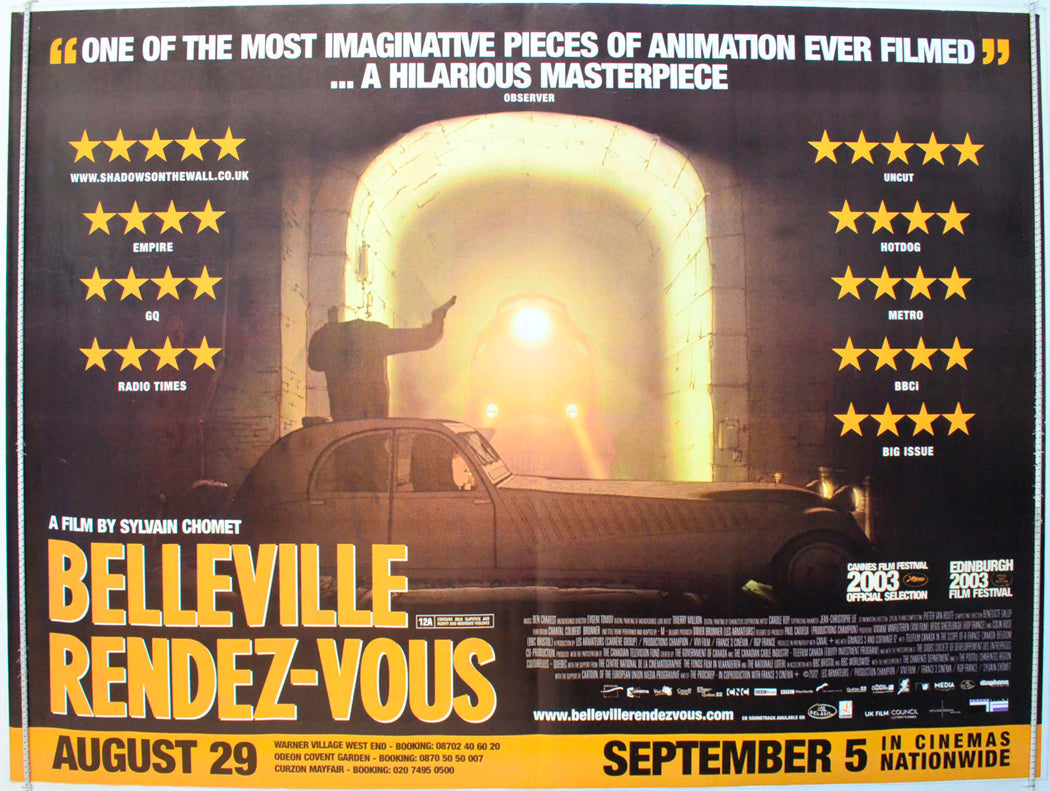 Belleville Rendez-Vous  (a.k.a. Les triplettes de Belleville)   Original British Quad Poster - Film Poster - Movie Poster 