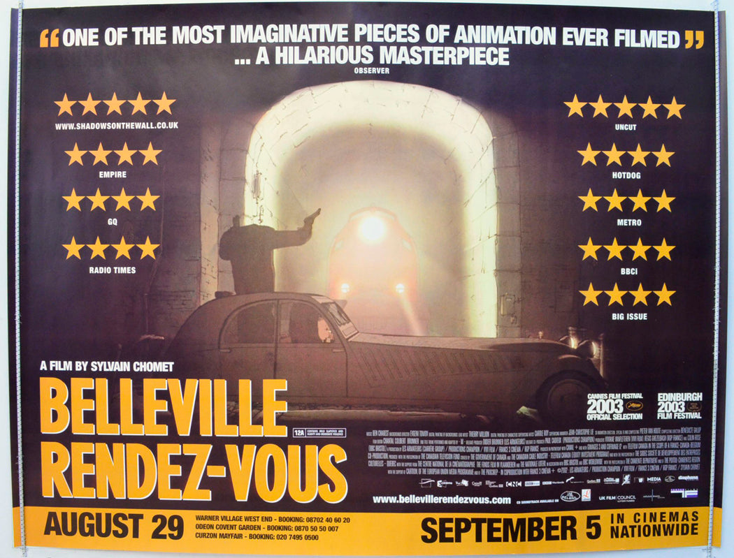 Belleville Rendez-Vous  (a.k.a. Les triplettes de Belleville)   Original British Quad Poster - Film Poster - Movie Poster 