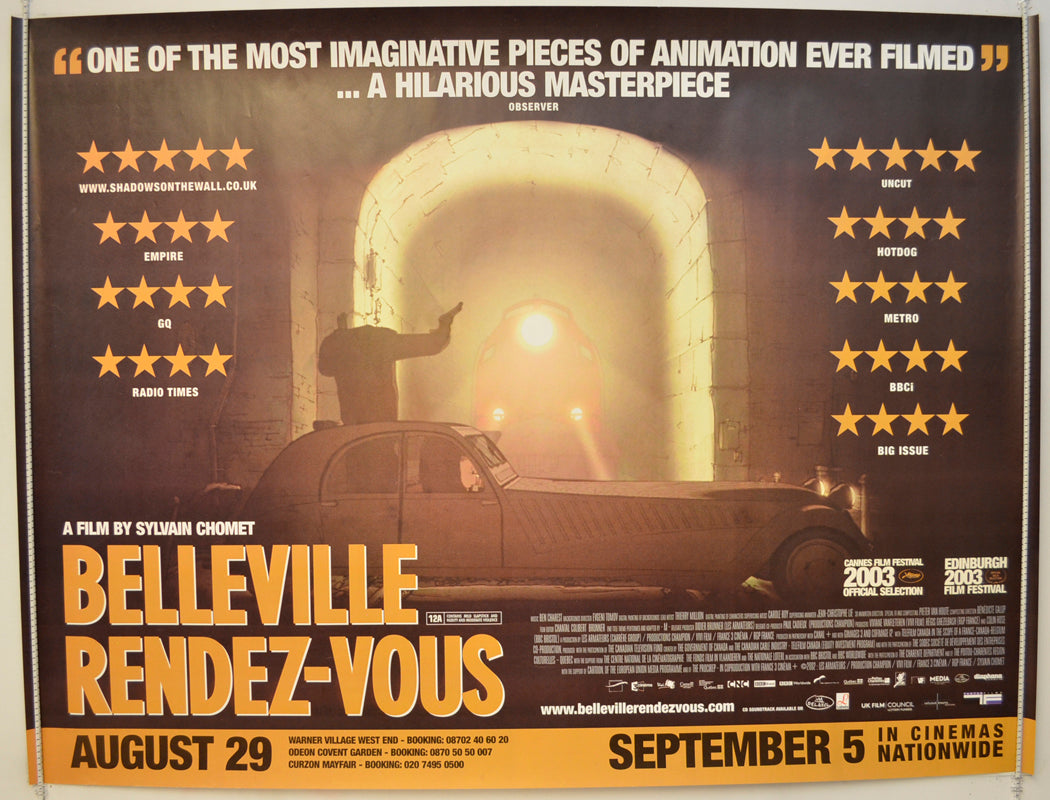 Belleville Rendez-Vous  (a.k.a. Les triplettes de Belleville)  Original Quad Poster - Film Poster - Movie Poster 