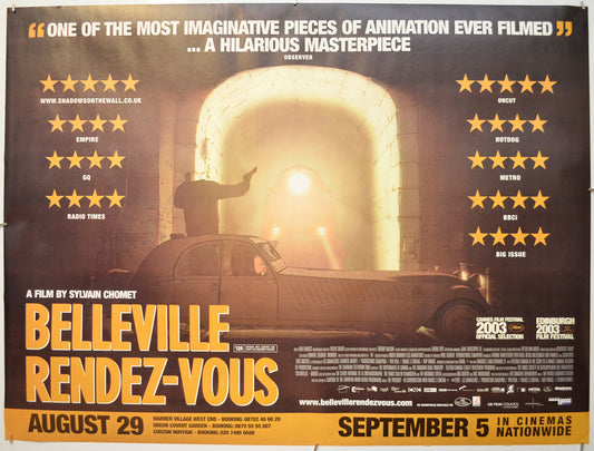 Belleville Rendez-Vous  (a.k.a. Les triplettes de Belleville) Original Quad Poster - Film Poster - Movie Poster  