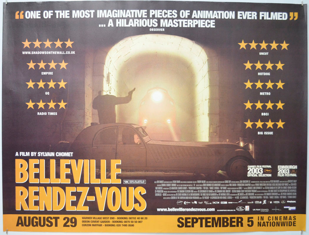 Belleville Rendez-Vous (a.k.a. Les triplettes de Belleville) Original Quad Poster - Film Poster - Movie Poster