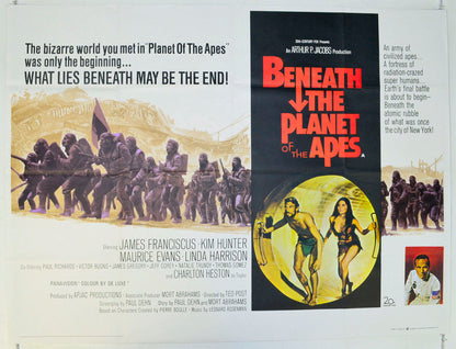 Beneath The Planet Of The Apes Original British Quad Poster - Film Poster - Movie Poster 