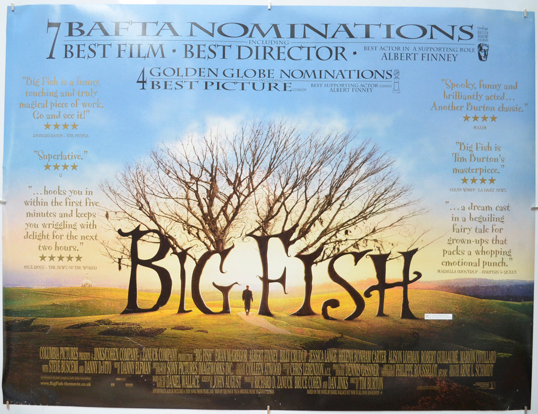 Big Fish (Reviews Version) Original Quad Poster - Film Poster - Movie Poster  