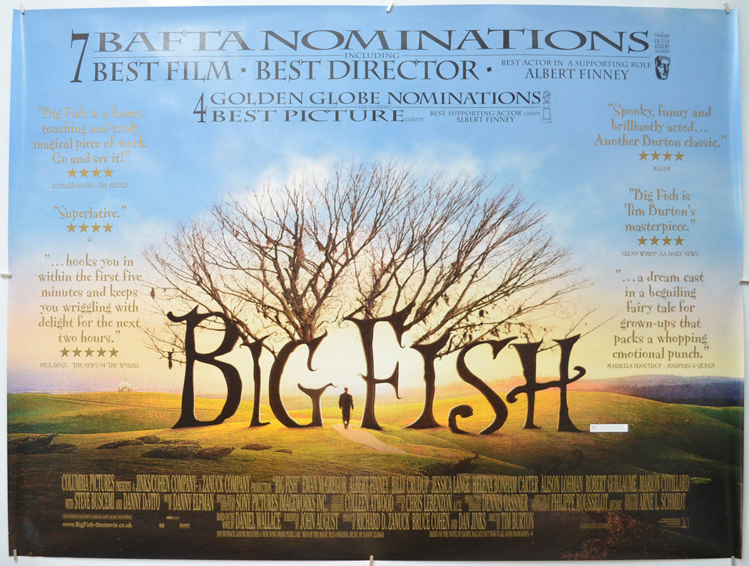 Big Fish (Reviews Version) Original Quad Poster - Film Poster - Movie Poster  