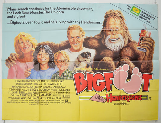 Bigfoot And The Hendersons   Original Quad Poster - Film Poster - Movie Poster 