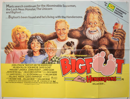 Bigfoot And The Hendersons  Original Quad Poster - Film Poster - Movie Poster