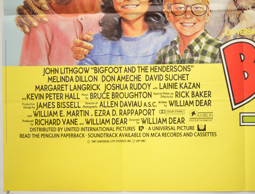 BIGFOOT AND THE HENDERSONS (Bottom Left) Cinema Quad Movie Poster 