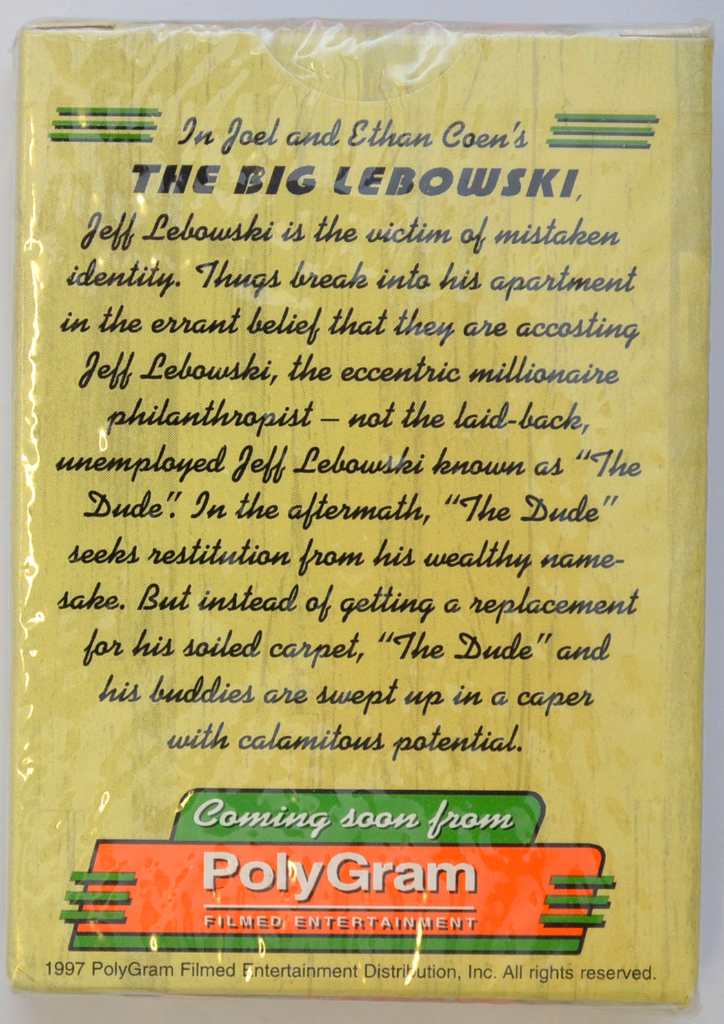 THE BIG LEBOWSKI - Promotional Playing Cards - BACK 