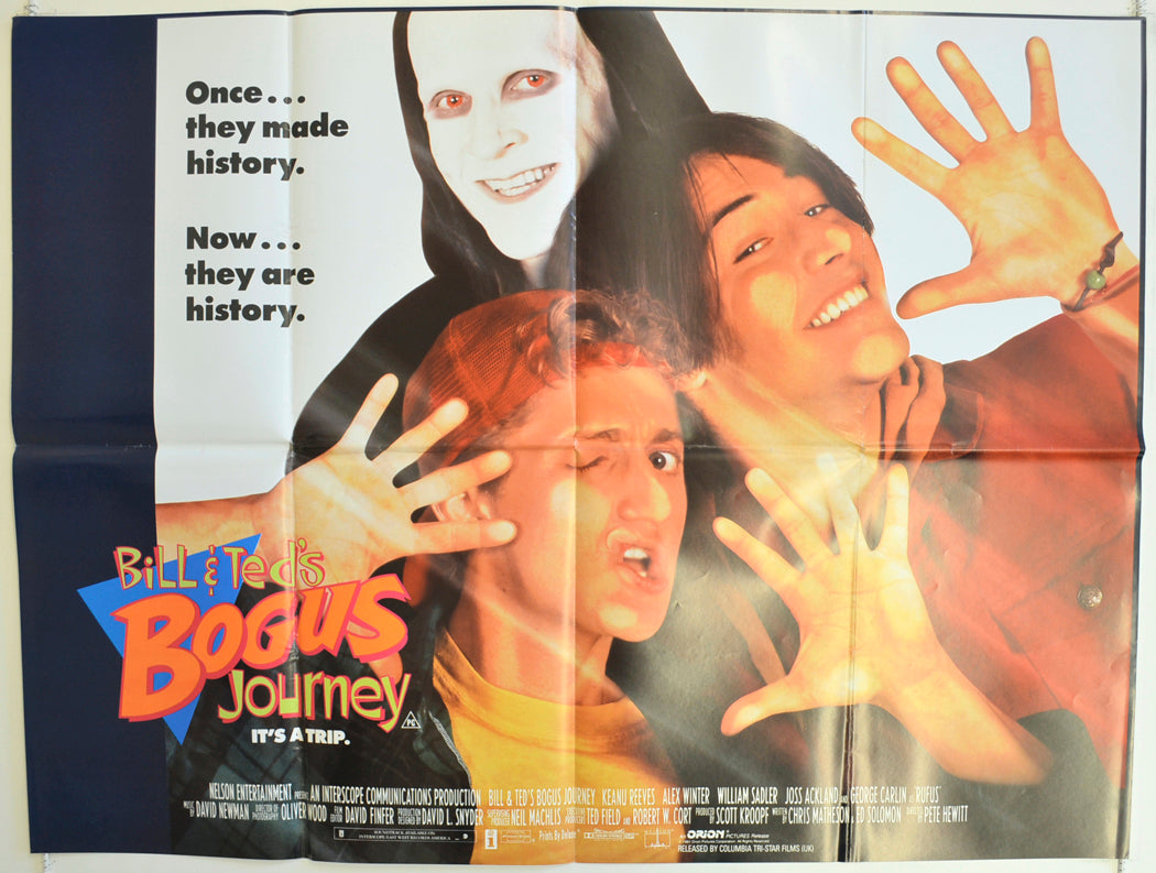 Bill And Ted's Bogus Journey  Original British Quad Poster - Film Poster - Movie Poster 