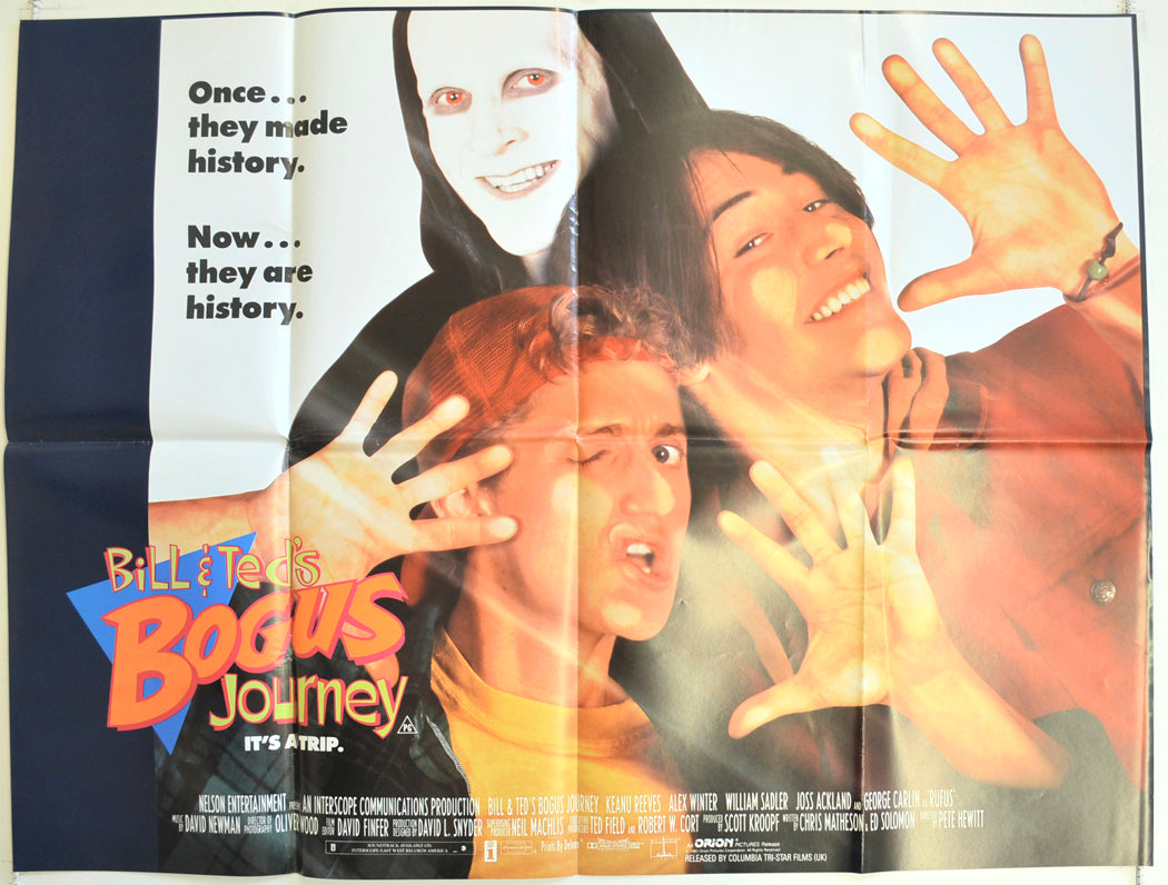 Bill And Ted's Bogus Journey  Original British Quad Poster - Film Poster - Movie Poster 