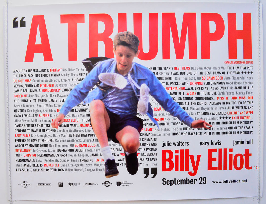 Billy Elliot  (Quotes Version)  Original   Original British Quad Poster - Film Poster - Movie Poster 