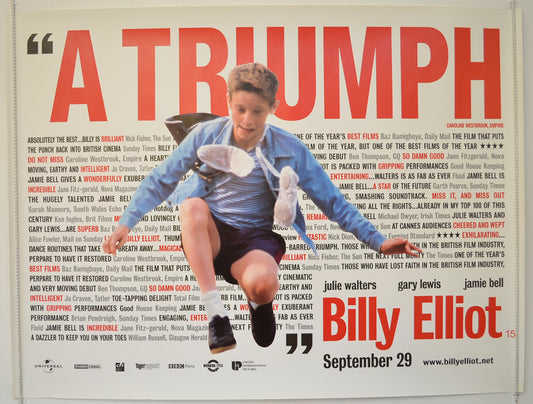 Billy Elliot  Original British Quad Poster - Film Poster - Movie Poster 