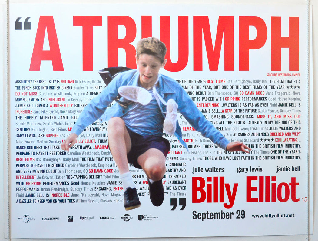 Billy Elliot  (Quotes Version)  Original   Original British Quad Poster - Movie Poster