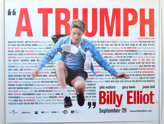 Billy Elliot  (Quotes Version)  Original   Original British Quad Poster - Movie Poster