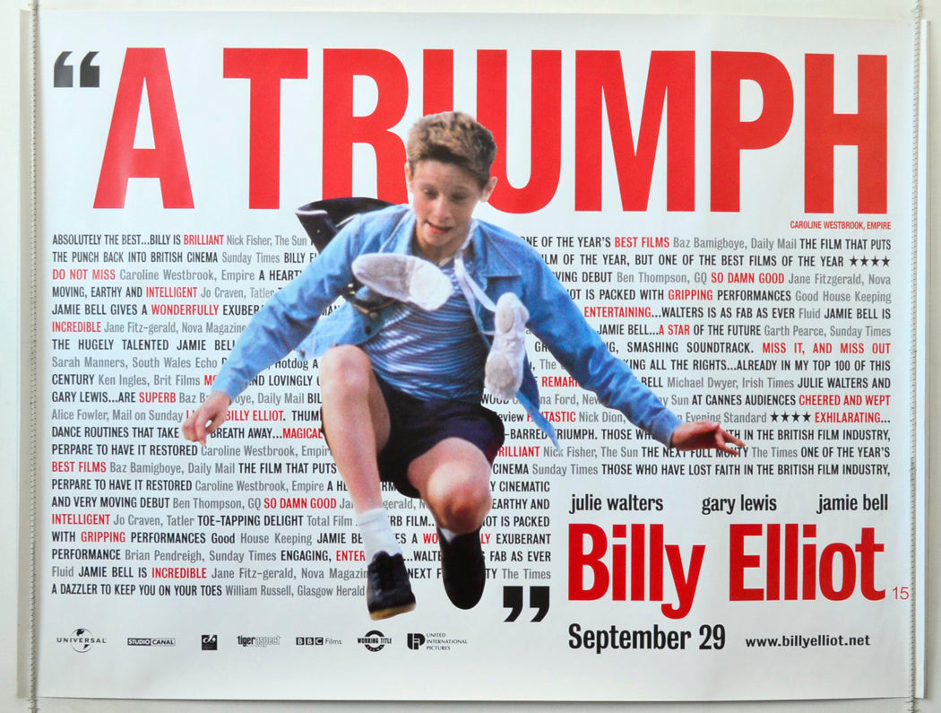 Billy Elliot  (Quotes Version)  Original   Original British Quad Poster - Movie Poster