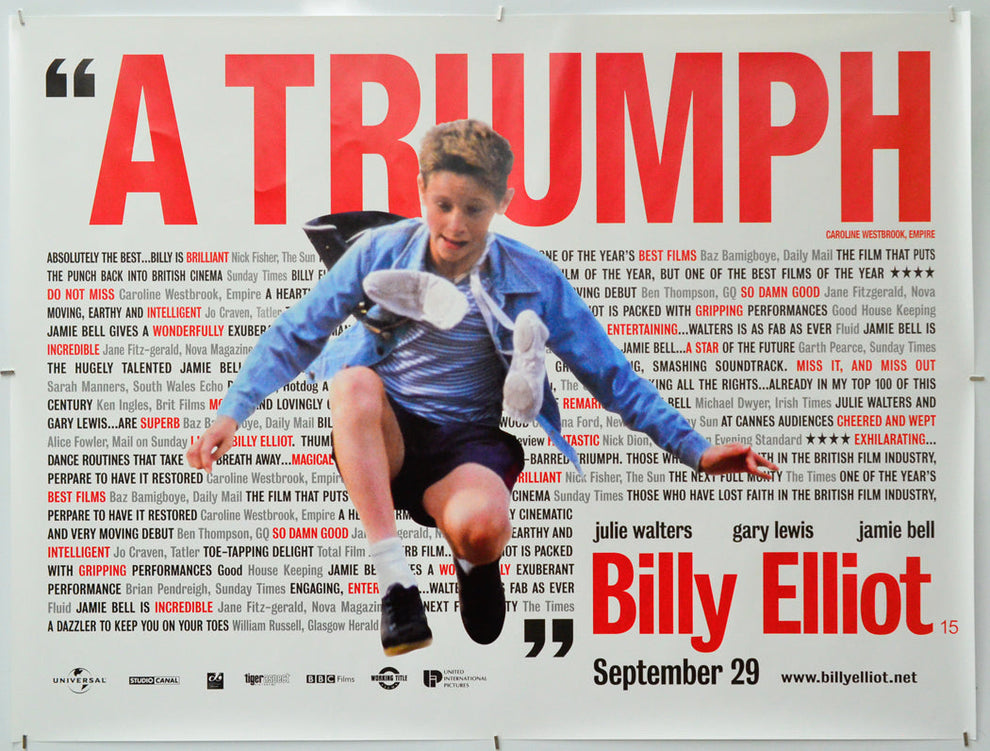 “Billy Elliot” Original Quad Poster - Film Poster - Movie Poster ...