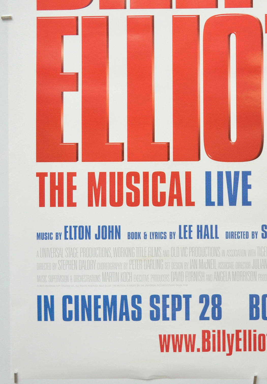 BILLY ELLIOT THE MUSICAL LIVE (Bottom Left) Cinema One Sheet Movie Poster 