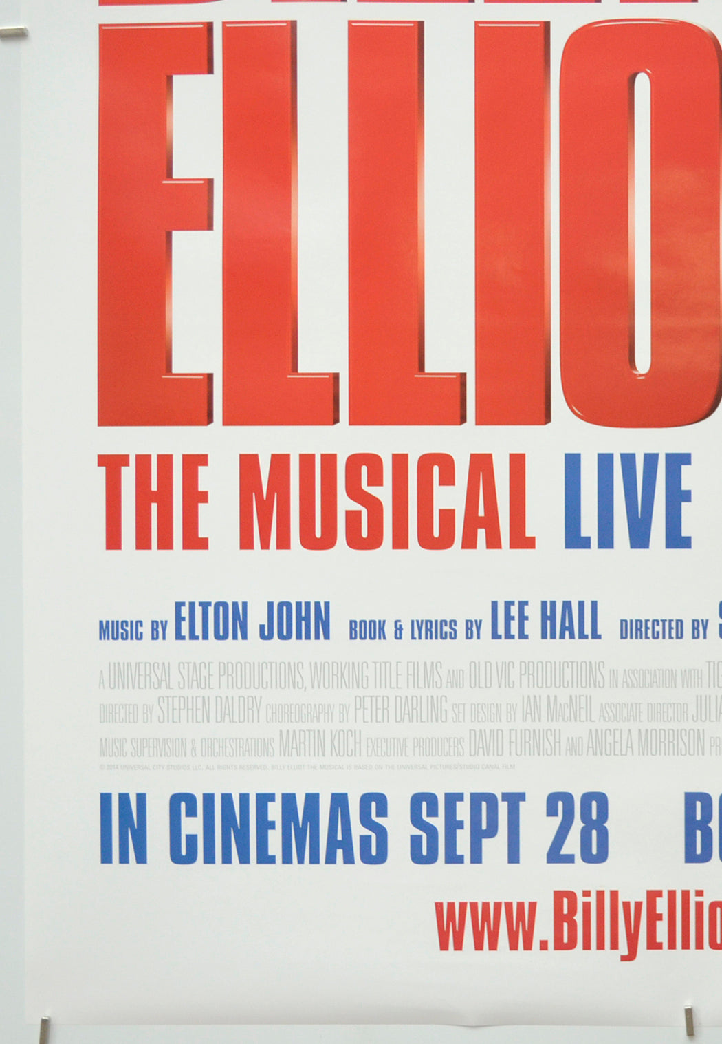 BILLY ELLIOT THE MUSICAL LIVE (Bottom Left) Cinema One Sheet Movie Poster 