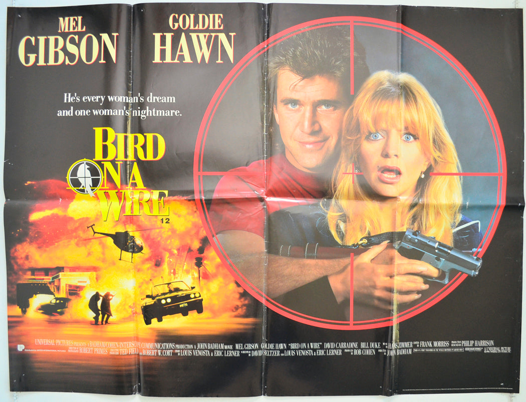 Bird On A Wire Original Quad Poster - Film Poster - Movie Poster  