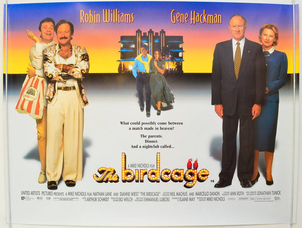 The Birdcage  Original British Quad Poster - Film Poster - Movie Poster 