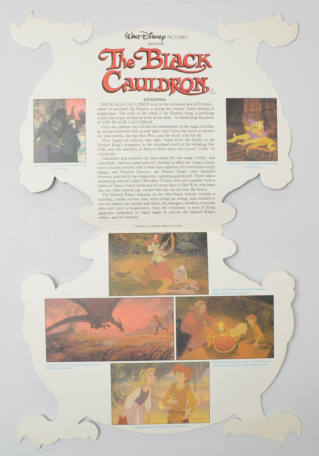 THE BLACK CAULDRON Cinema Exhibitors Synopsis Credits Booklet - INSIDE 