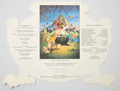 THE BLACK CAULDRON Cinema Exhibitors Synopsis Credits Booklet - BACK  