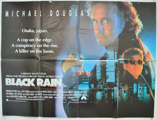 Black Rain Original Quad Poster - Film Poster - Movie Poster  