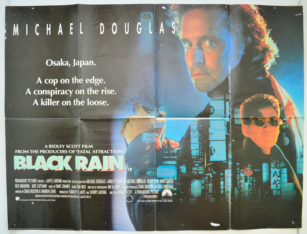 Black Rain Original Quad Poster - Film Poster - Movie Poster  