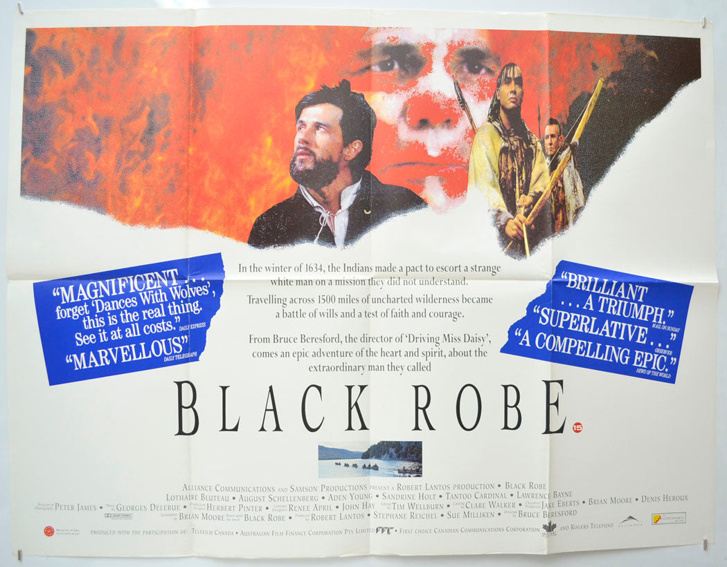 Black Robe Original Quad Poster - Film Poster - Movie Poster