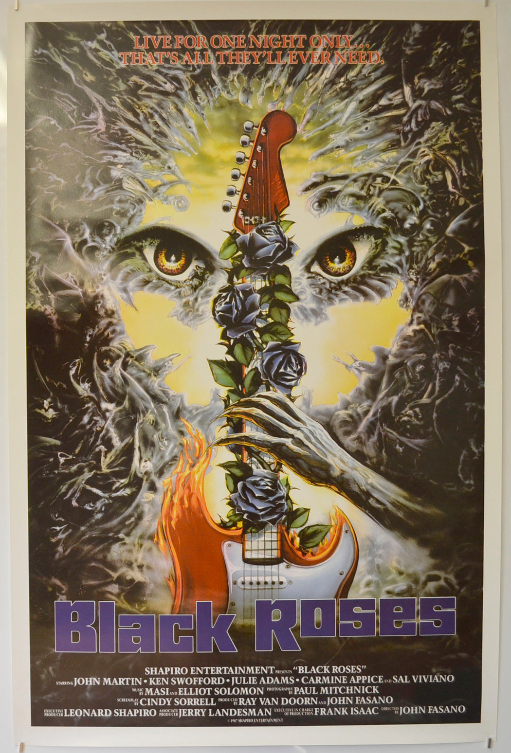 Black Roses  Original One Sheet Poster - Film Poster - Movie Poster