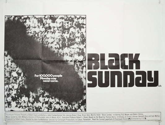 Black Sunday Original Quad Poster - Film Poster - Movie Poster  