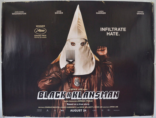 BlacKkKlansman (a.k.a. Black K Klansman)</br>(Teaser / Advance Version) Original Quad Poster - Film Poster - Movie Poster