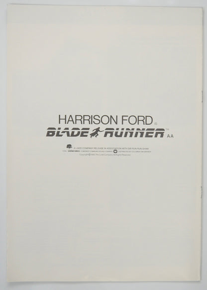 BLADE RUNNER Cinema Exhibitors Campaign Pressbook - BACK 