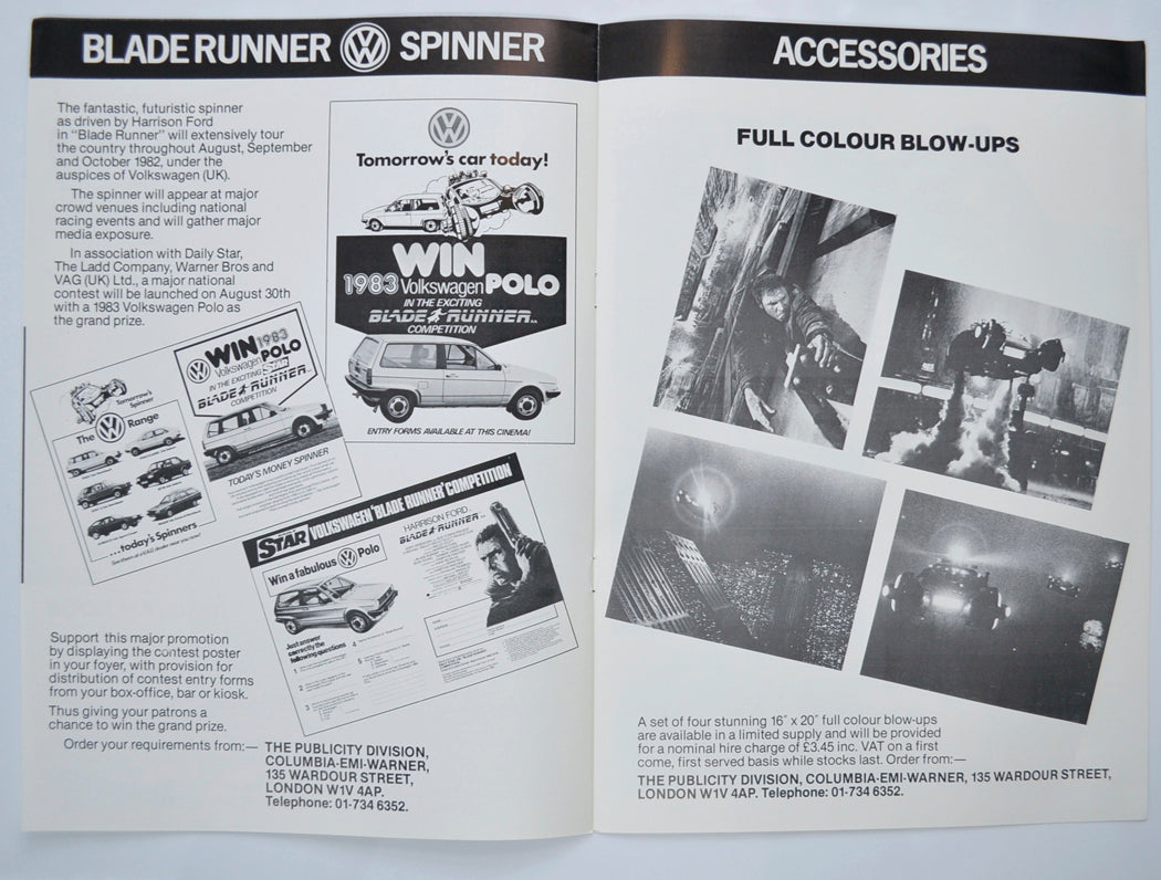 BLADE RUNNER Cinema Exhibitors Campaign Pressbook - INSIDE 