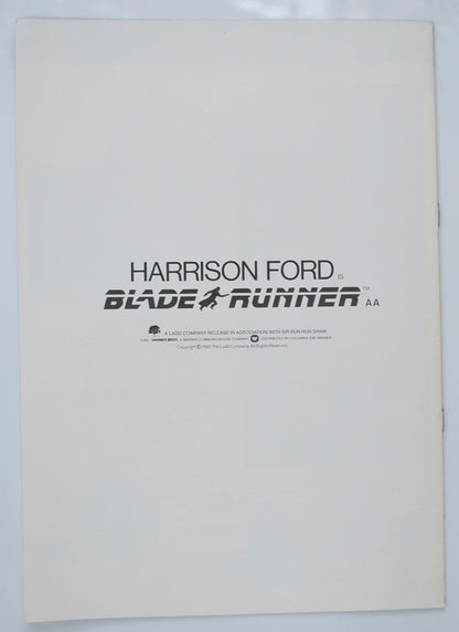 BLADE RUNNER Cinema Exhibitors Campaign Pressbook - BACK 