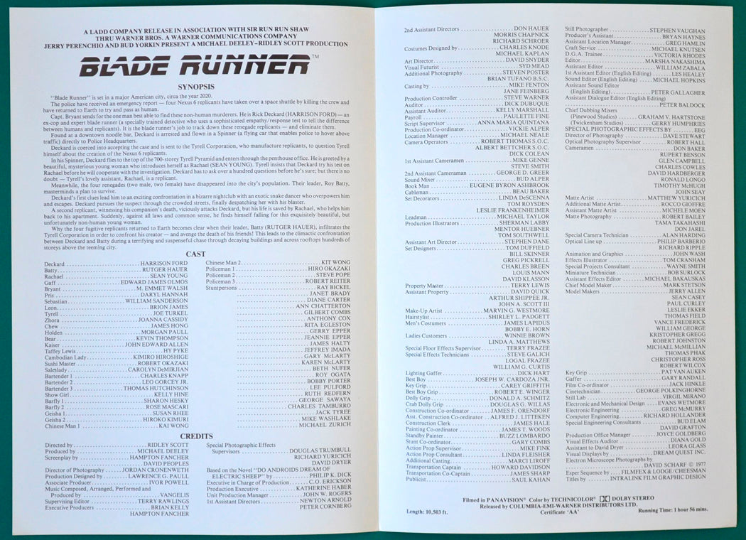 Blade Runner - Synopsis - Inside