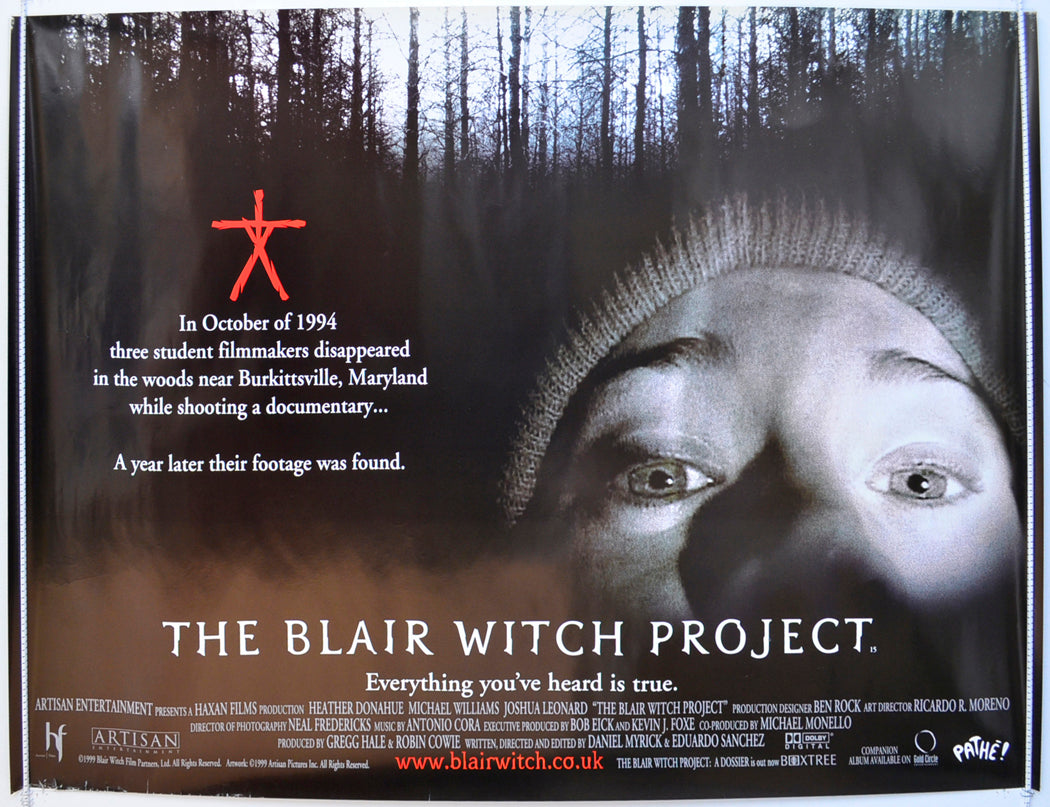 The Blair Witch Project  Original British Quad Poster - Film Poster - Movie Poster 