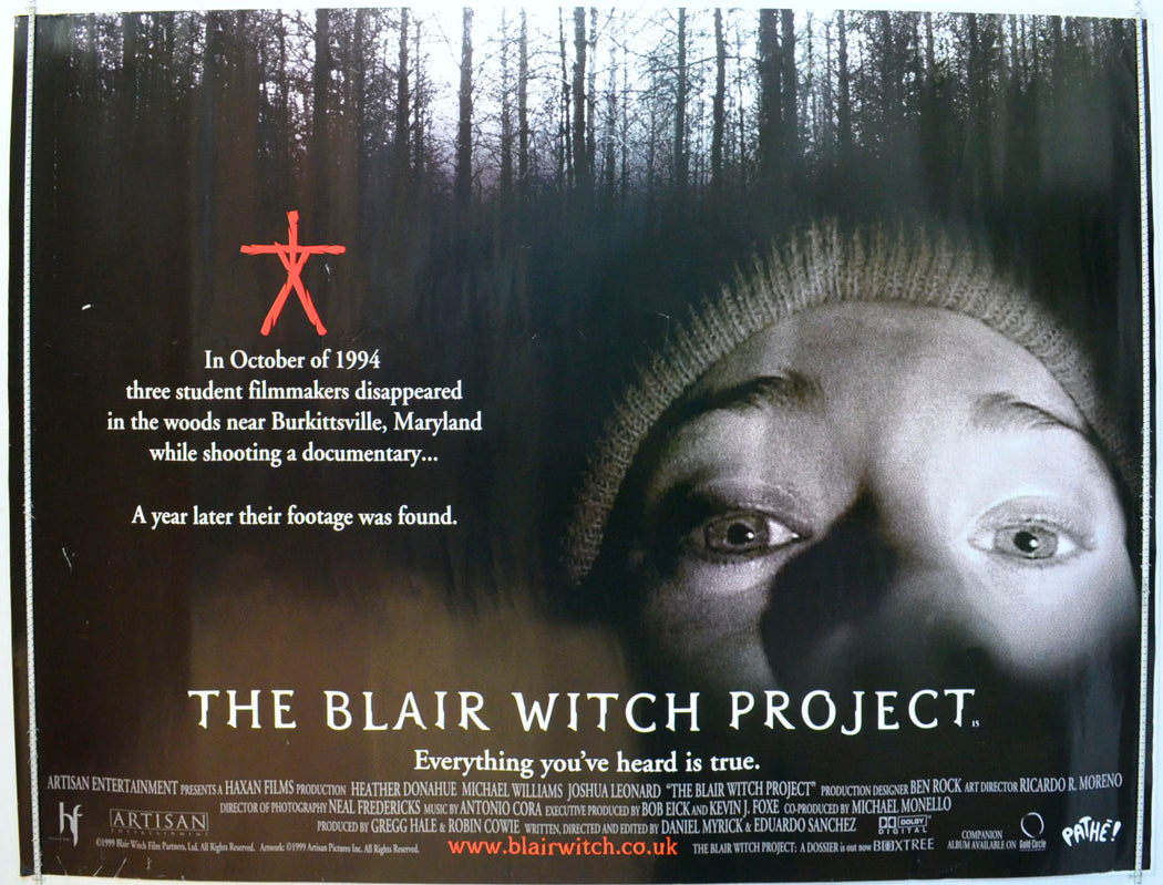 The Blair Witch Project Original British Quad Poster - Film Poster - Movie Poster 