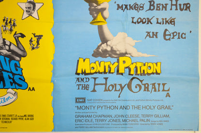 BLAZING SADDLES / MONTY PYTHON AND THE HOLY GRAIL (Bottom Right) Cinema Quad Movie Poster 