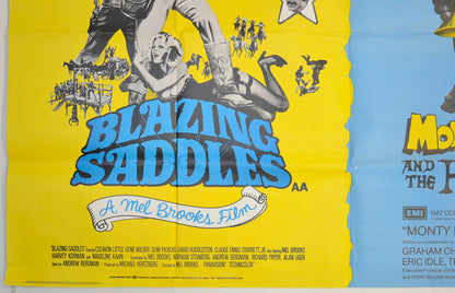 BLAZING SADDLES / MONTY PYTHON AND THE HOLY GRAIL (Bottom Left) Cinema Quad Movie Poster 