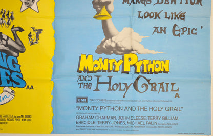 BLAZING SADDLES / MONTY PYTHON AND THE HOLY GRAIL (Bottom Right) Cinema Quad Movie Poster 