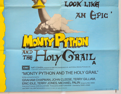 BLAZING SADDLES / MONTY PYTHON AND THE HOLY GRAIL (Bottom Right) Cinema Quad Movie Poster 