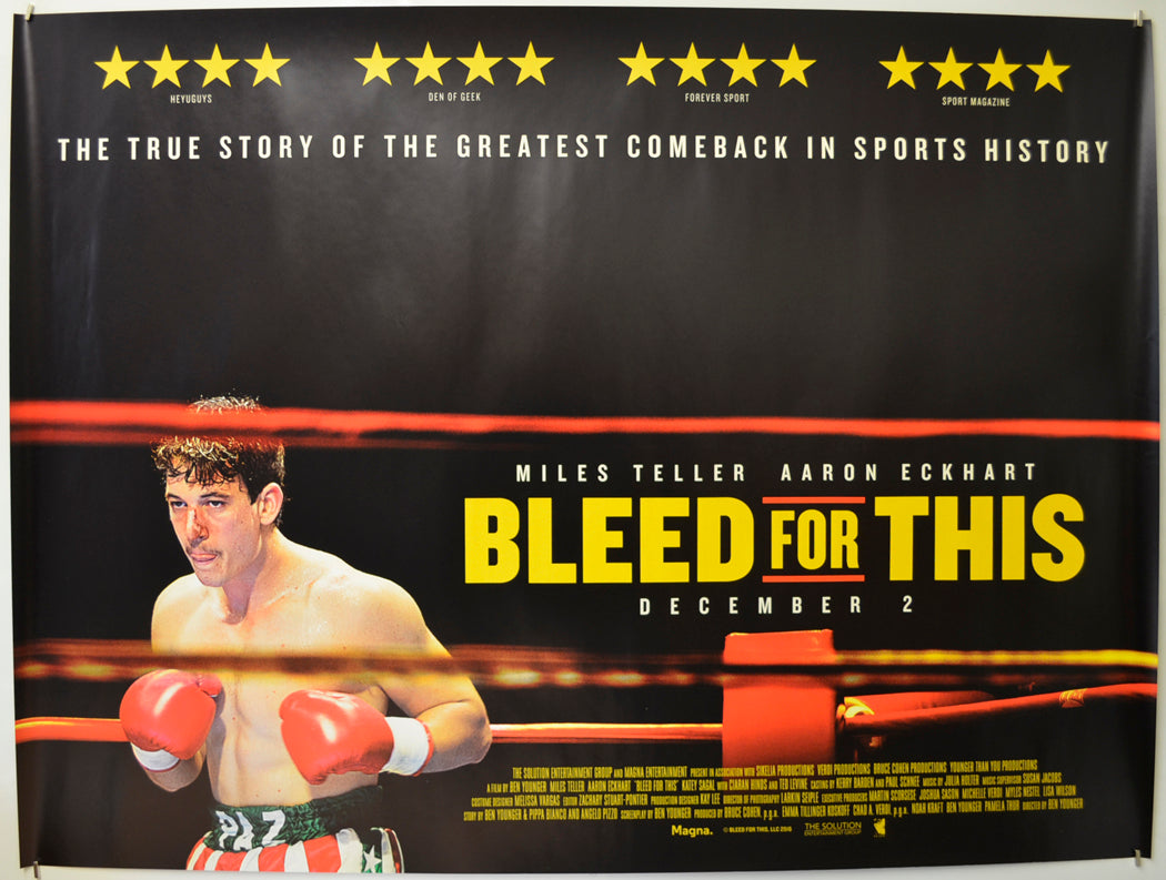 Bleed For This Original Quad Poster - Film Poster - Movie Poster