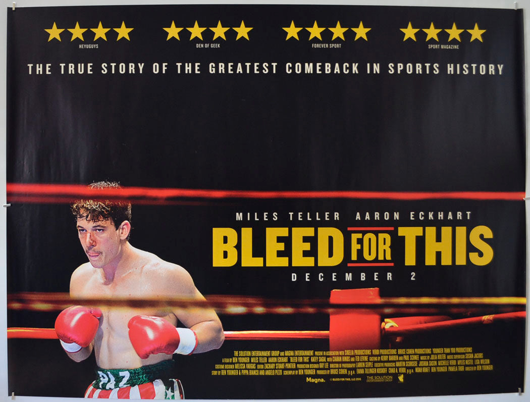 Bleed For This Original Quad Poster - Film Poster - Movie Poster