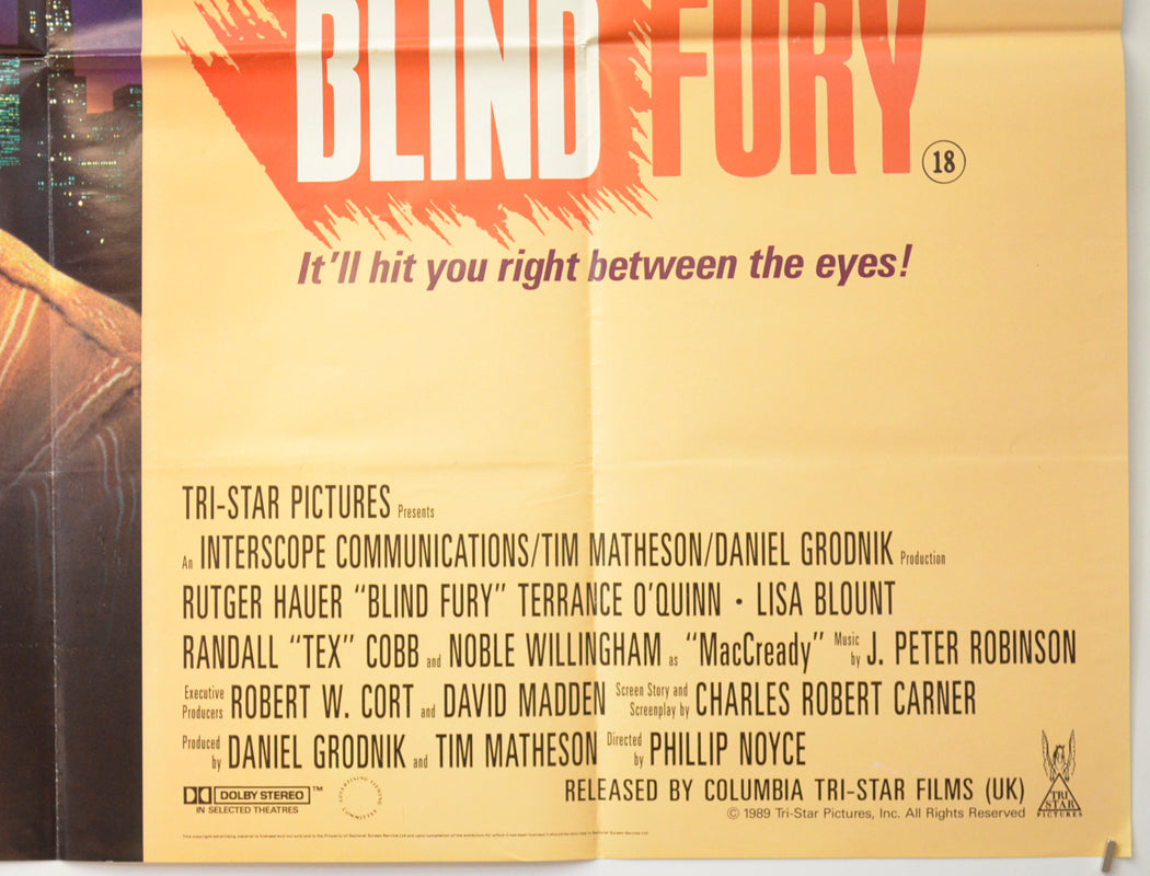 BLIND FURY (Bottom Right) Cinema Quad Movie Poster 