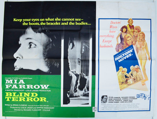 Blind Terror / Doctors' Wives   (Double Bill) Original British Quad Poster - Film Poster - Movie Poster