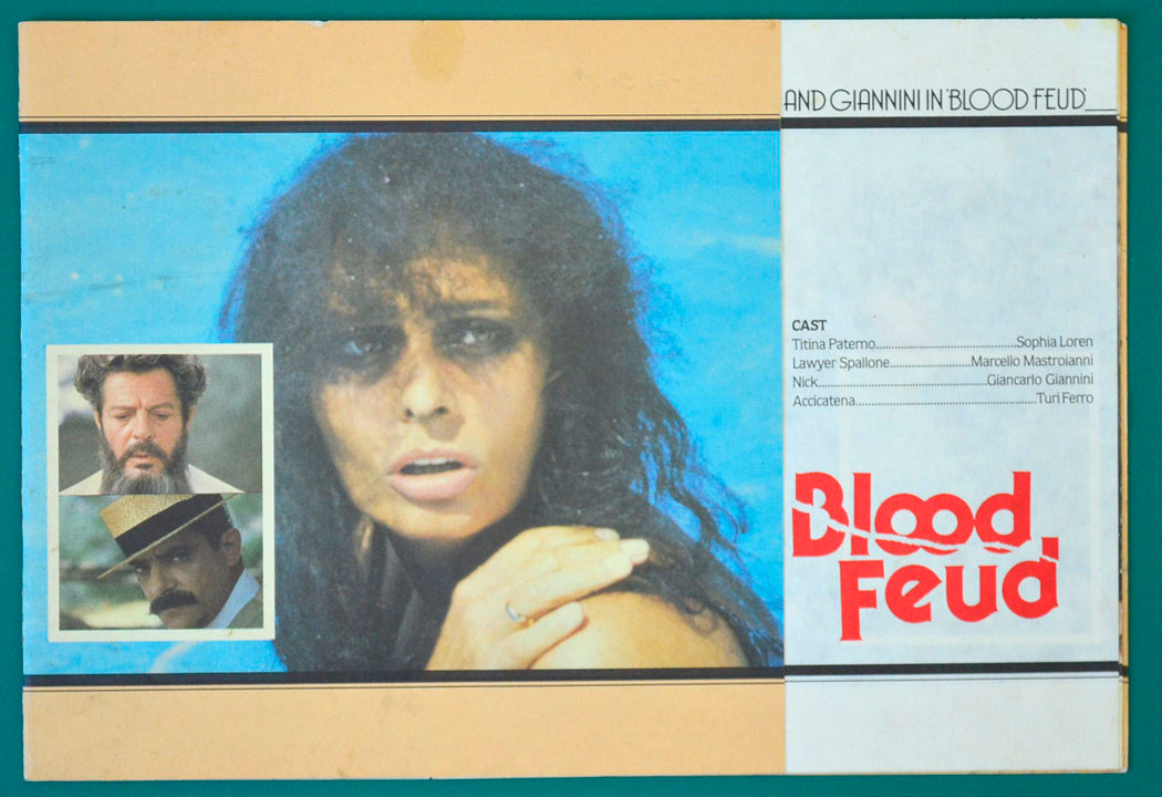 Blood Feud    Original 6 Page Cinema Exhibitors Synopsis / Credits Booklet    