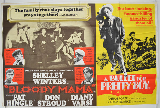 Bloody Mama / A Bullet For Pretty Boy  (Double Bill)   Original Quad Poster - Film Poster - Movie Poster  