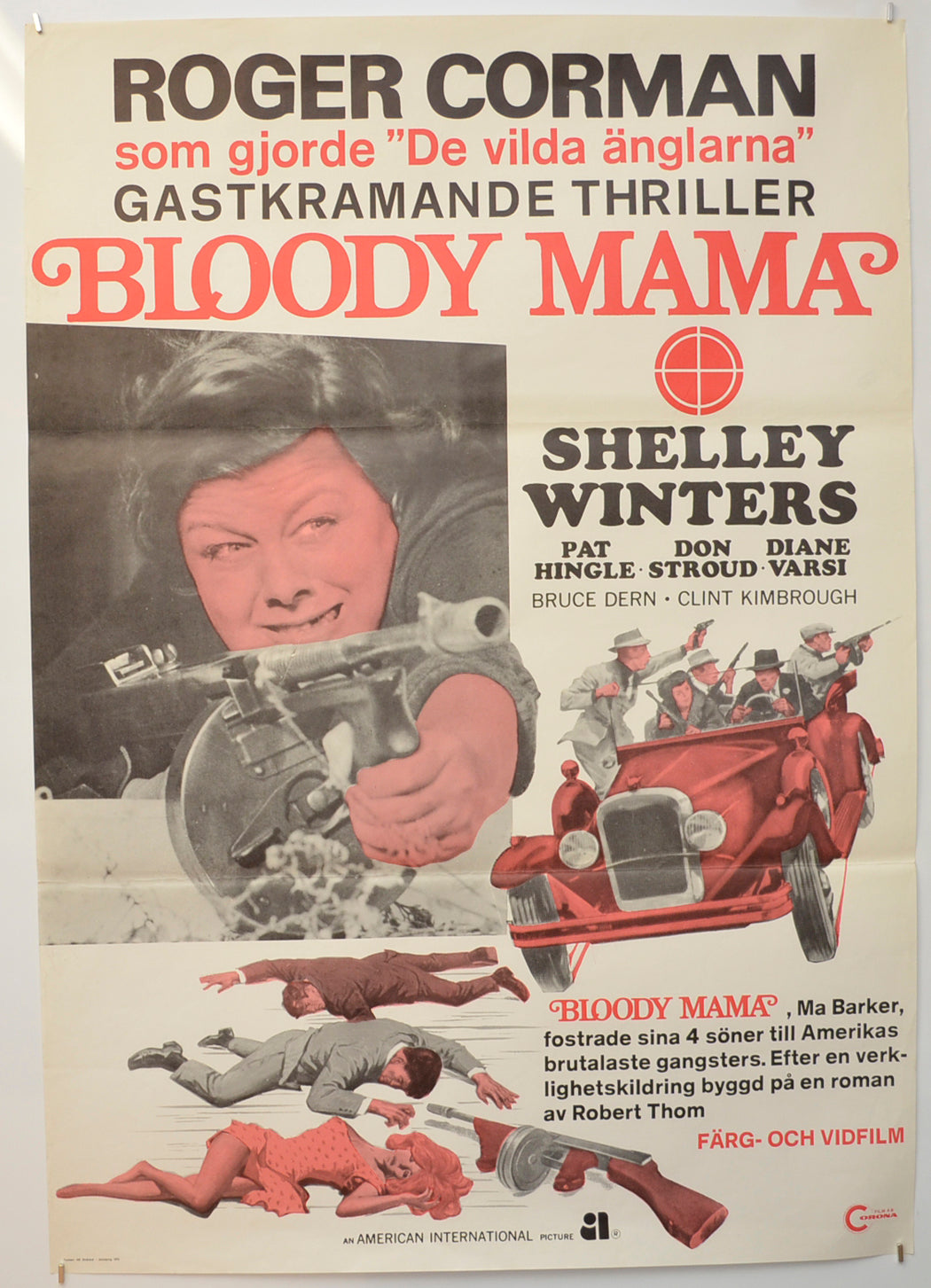 Bloody Mama Original Swedish Poster - Film Poster - Movie Poster  